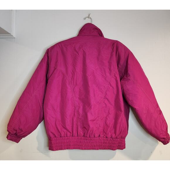 Y2K 90s Mixed Blues Women's Puffer Large Pink Orange Full Zip Nylon - Picture 3 of 9